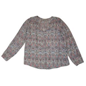 Eliane Rose Vintage Pink and Blue Long Sleeved Blouse Extra Large